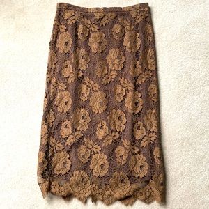 J Crew floral lace skirt